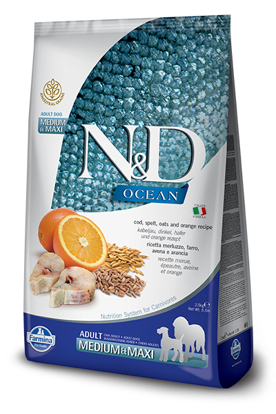 N&D - OCEAN DOG LG Adult M/L Codfish & Orange - 12kg