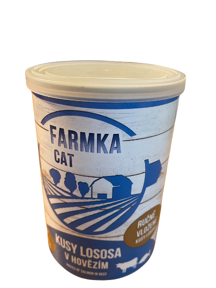 Farmka cat - kusy lososa v hovězím - 400g