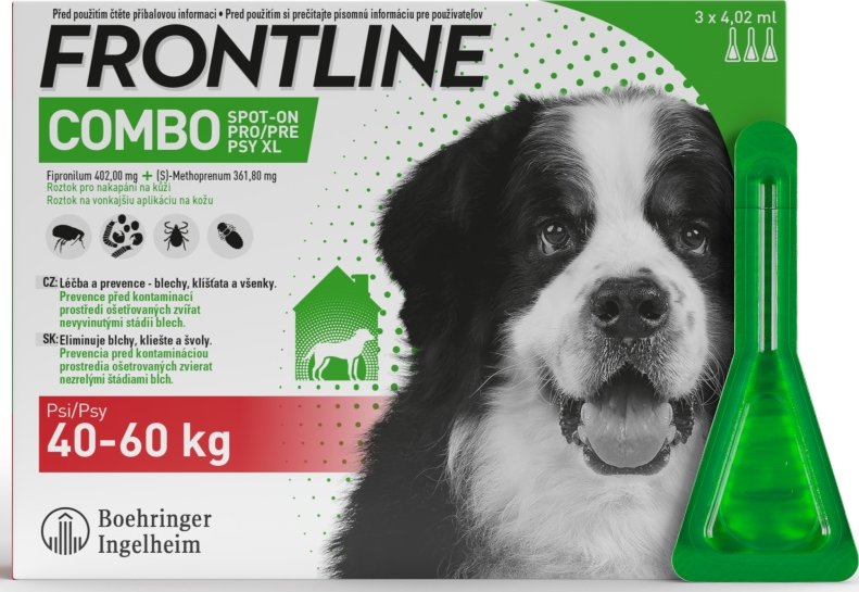 FRONTLINE COMBO - spot-on pro psy XL (40-60kg) - 3x4,02ml