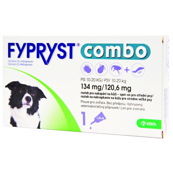 Fypryst combo - spot-on 134/120,6mg - pes střední (10-20 kg)