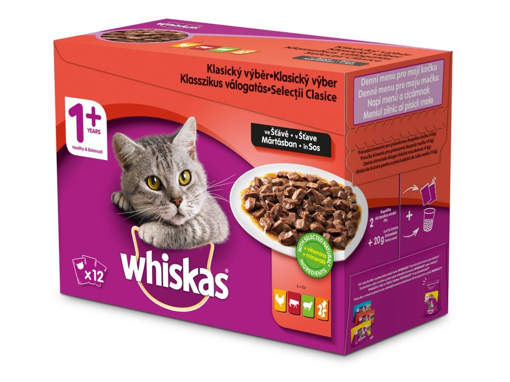 Whiskas kapsa - Klasický výběr ve šťávě - 12x85g