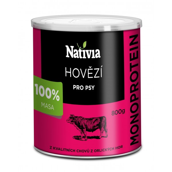 Nativia - Hovězí maso pro psy - 800g