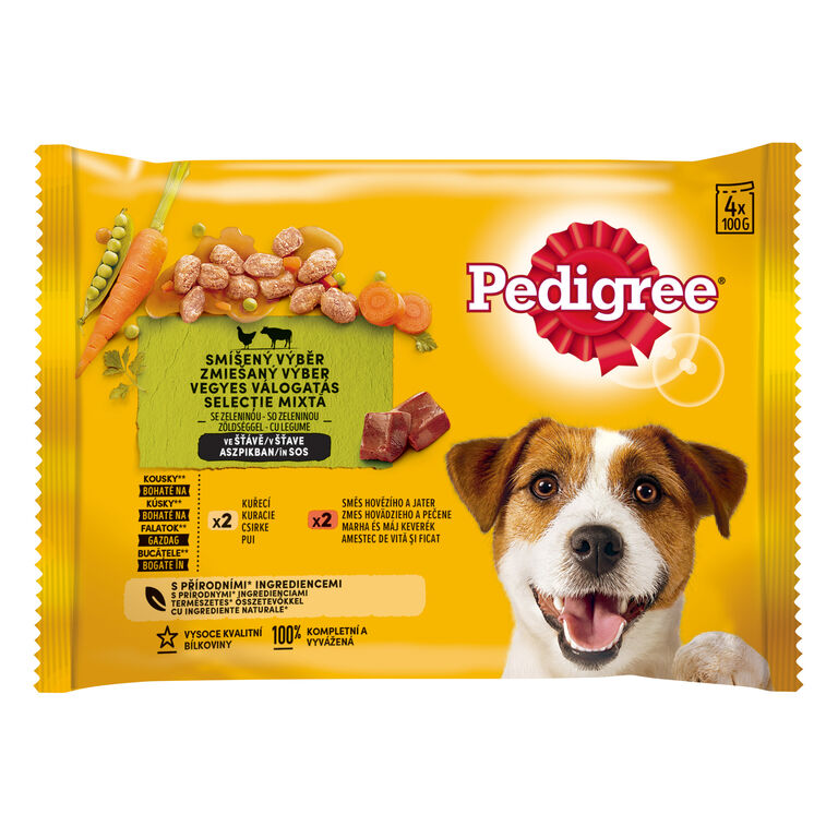 Pedigree - kapsa masový výběr s mrkví ve šťávě 4x100g