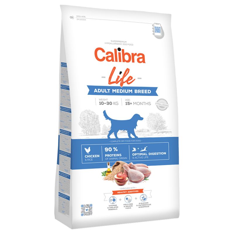 Calibra Dog - Life Adult Medium Breed Chicken - 12 kg