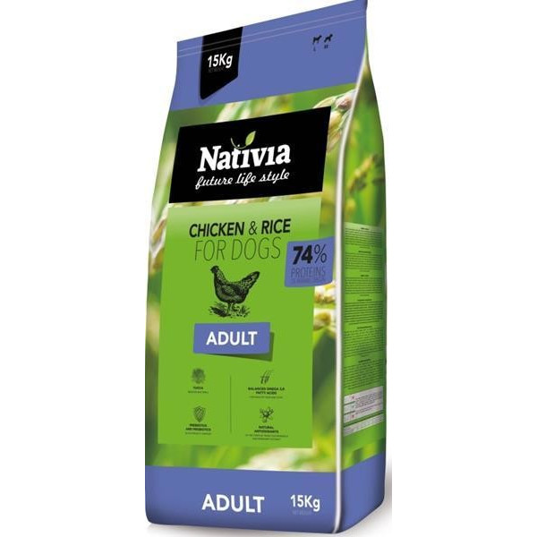 Nativia Dog - Adult - Chicken&Rice - 15 kg