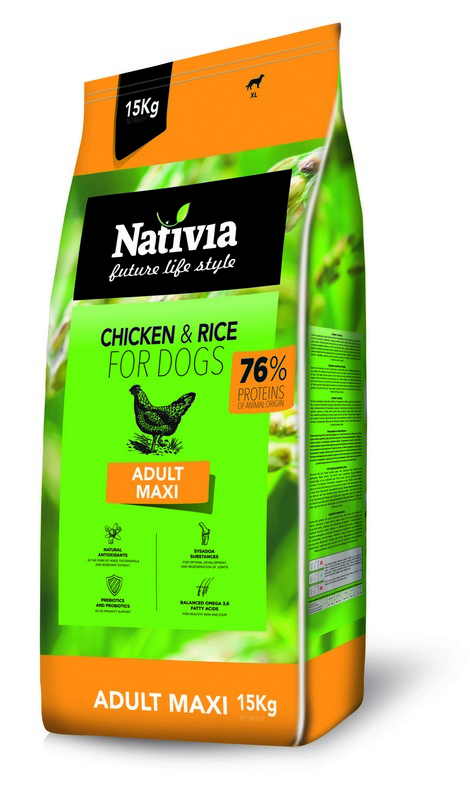 Nativia - Adult maxi - Chicken&Rice - 15 kg