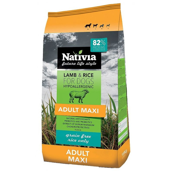 Nativia Dog - Adult Maxi - Lamb&Rice - 15 kg