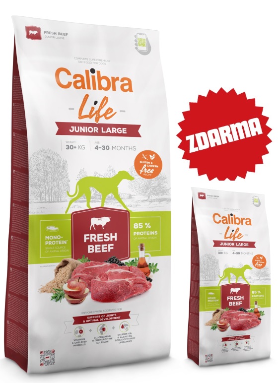Calibra Dog - Life Junior Large Fresh Beef - 12 kg - AKCE velké + malé balení