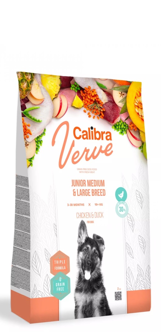 Calibra Dog - Verve GF Junior M&L Chicken&Duck - 2 kg