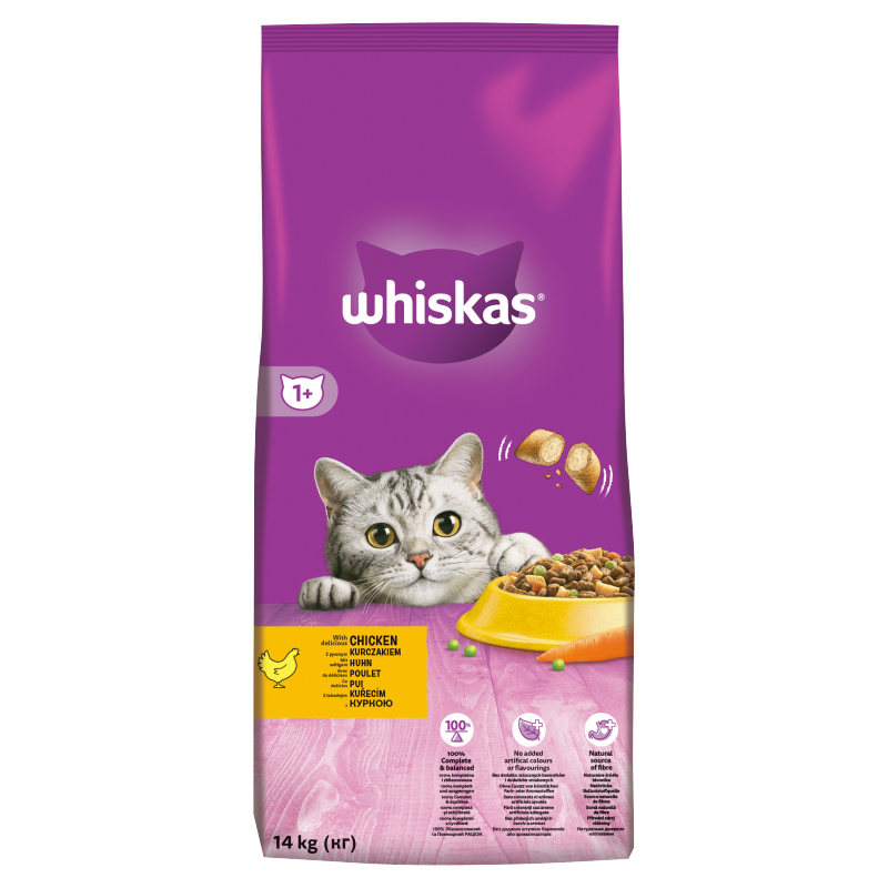 Whiskas Dry - s kuřecím masem a játry 14kg