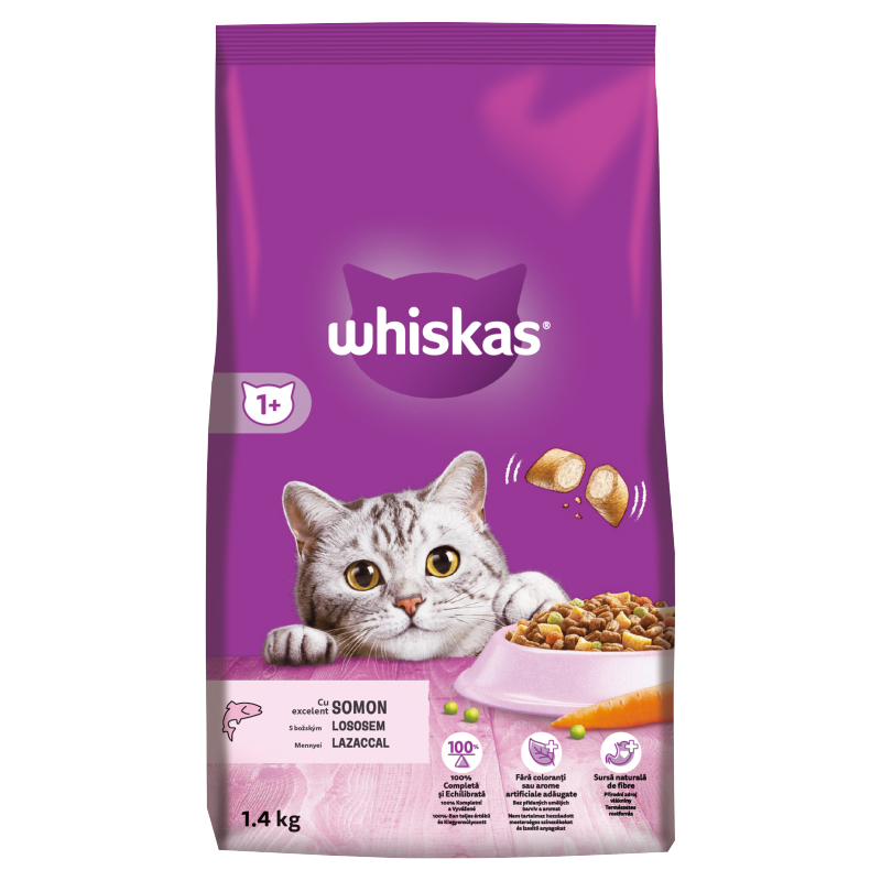 Whiskas Dry - s lososem - 1,4kg