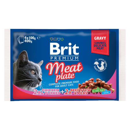 Brit Premium Cat - kapsa Meat Plate 4x100g