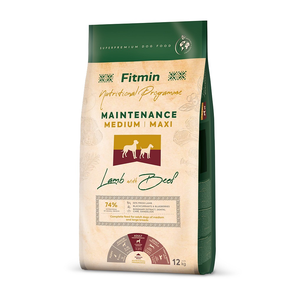 Fitmin dog - Medium maxi maintenance lamb beef - 12 kg