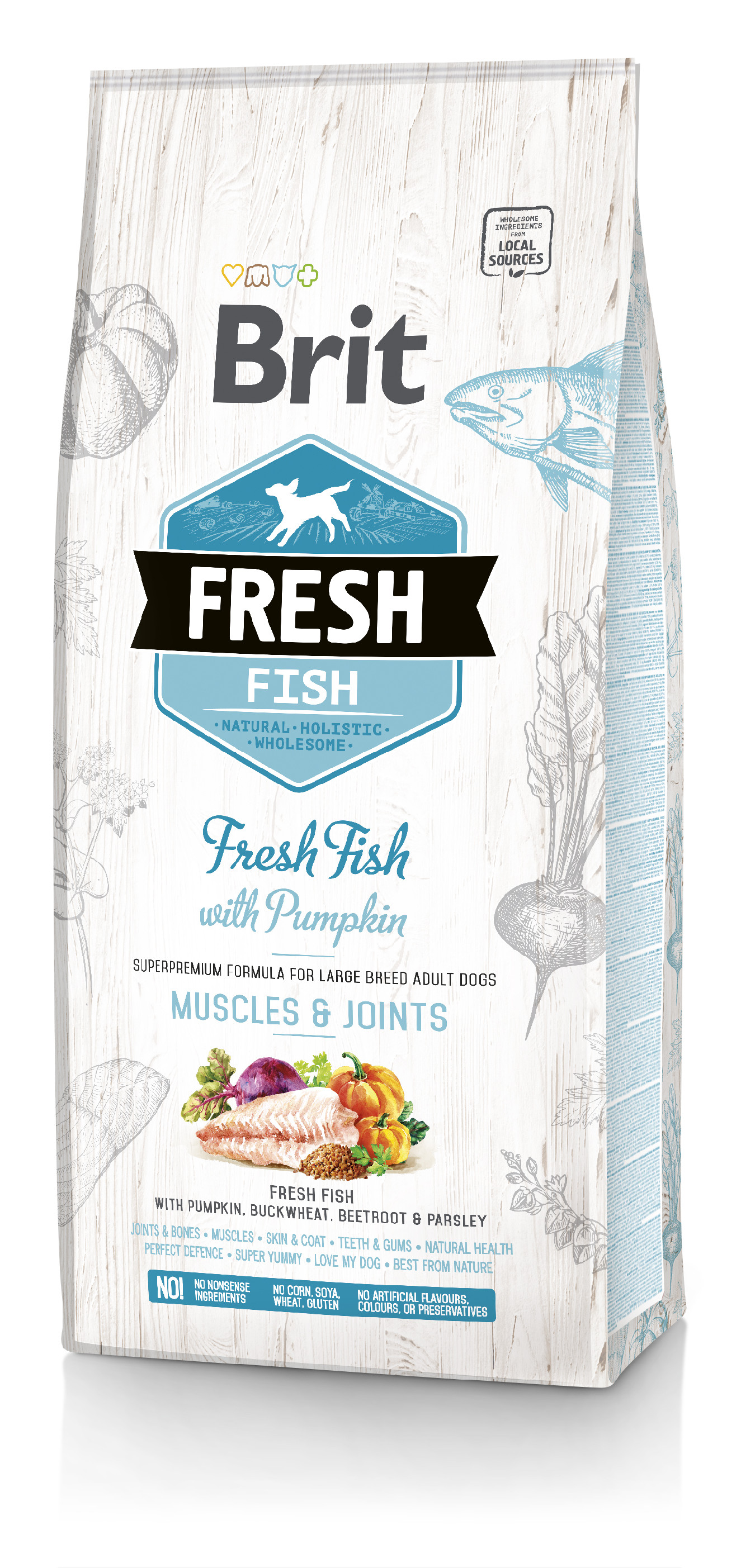 Brit Fresh Dog - Fish & Pumpkin Adult Large - 12kg