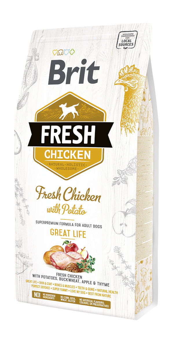 Brit Fresh Dog - Chicken & Potato Adult Great Life - 12kg