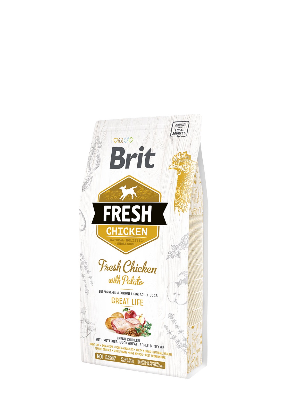 Brit Fresh Dog - Chicken & Potato Adult Great Life - 2,5 kg