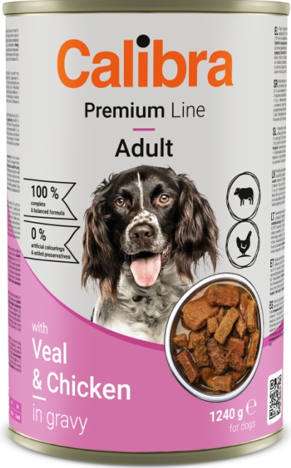 Calibra Dog - Premium konz. with Veal&Chicken - 1240g