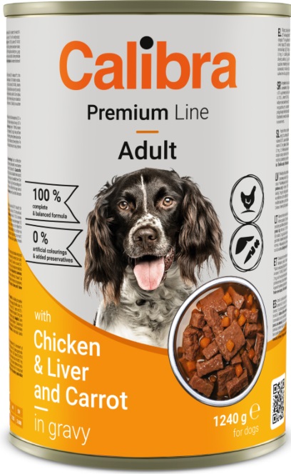 Calibra Dog - Premium konz. with Chicken&Liver - 1240g