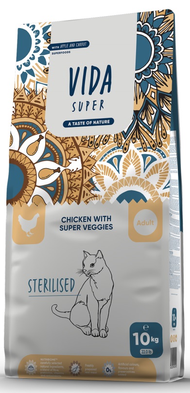 Kraftia - VIDA SUPER CAT Adult Ster.Chicken&Veggies - 10kg