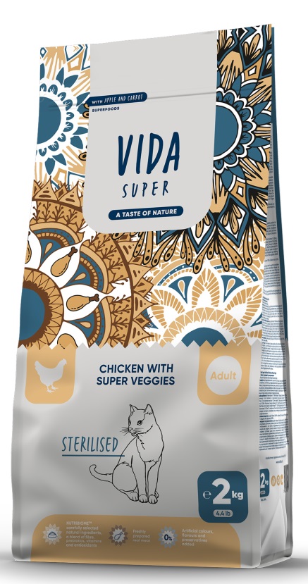 Kraftia - VIDA SUPER CAT Adult Ster.Chicken&Veggies - 2kg