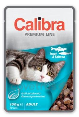 Calibra Cat - kapsička Premium Adult, Sterilised a Kitten - různé druhy - 100g Složení: Trout & Salmon