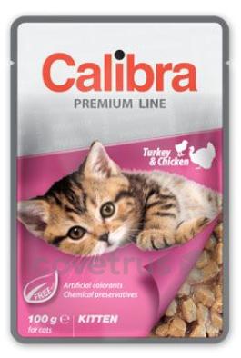 Calibra Cat - kapsička Premium Adult, Sterilised a Kitten - různé druhy - 100g Složení: Kitten - Turkey & Chicken