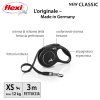 Vodítko FLEXI Classic New XS pásek 3m/12kg černá
