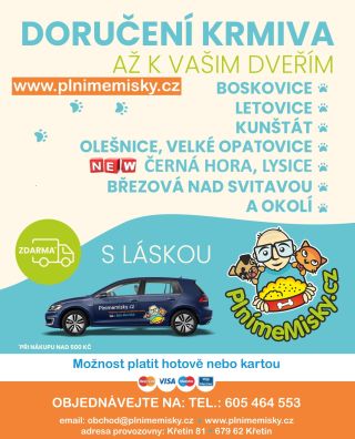 🐕 Doplním misky v Letovicích a okolí! 🐈 Tento týden mám rozvoz krmiva ve čtvrtek – granule, pamlsky, konzervy všech...