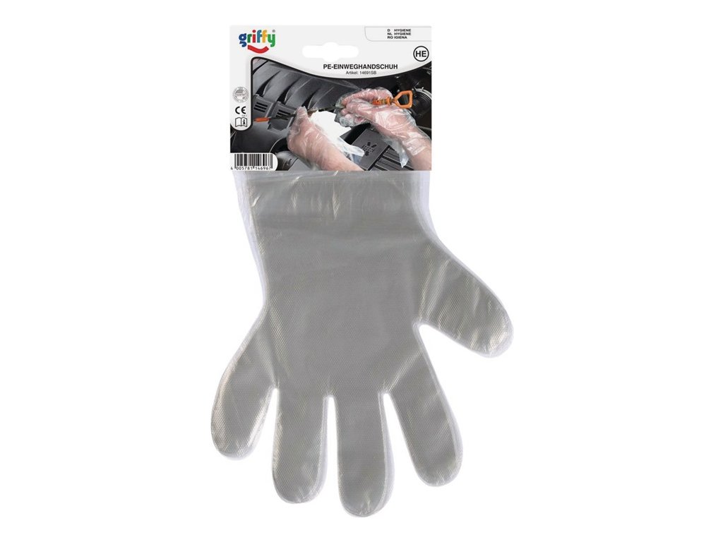 Rukavice na jedno použitie veľkosť 10 priehľadný polyetylén PPE kategória I 20 kusov / SB L+D (Farba Veľkosť 10 priehľadná, Veľkosť polyetylén Kategória OOP I 20 kusov / SB)