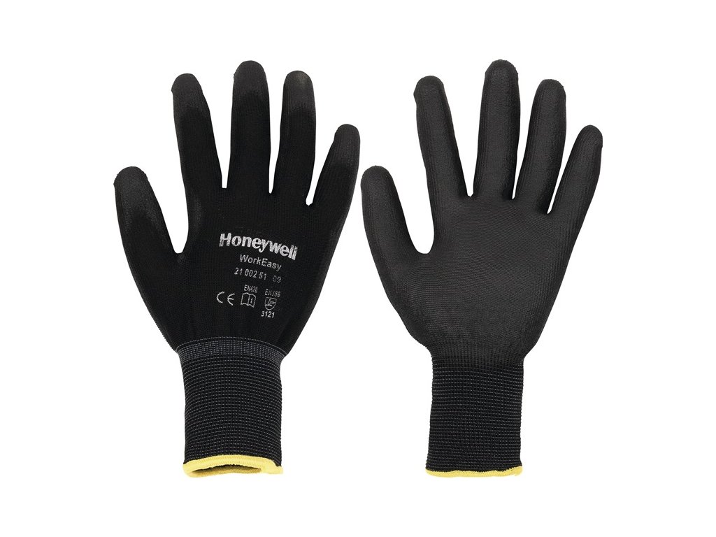 Rukavice Workeasy Black PU EN 388 kategória PPE II HONEYWELL (Farba Veľkosť 10 čierna, Veľkosť EN 388 kategória OOP II)