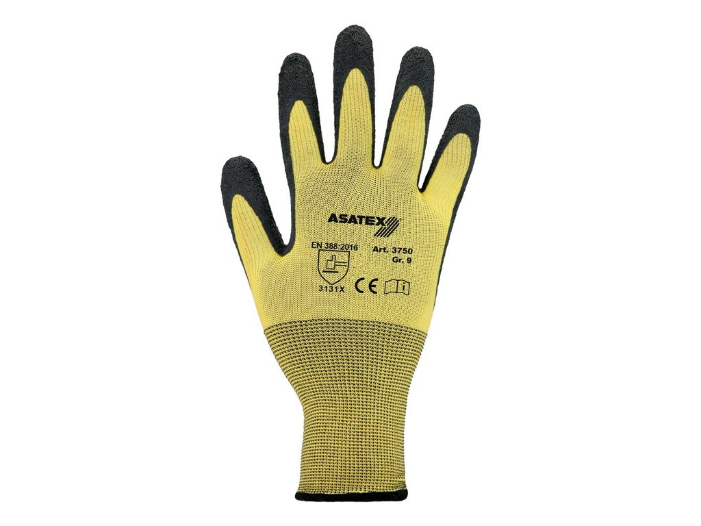 Rukavice EN 388 PPE kategória II ASATEX (Farba Veľkosť 10 žltá/čierna, Veľkosť EN 388 kategória OOP II)
