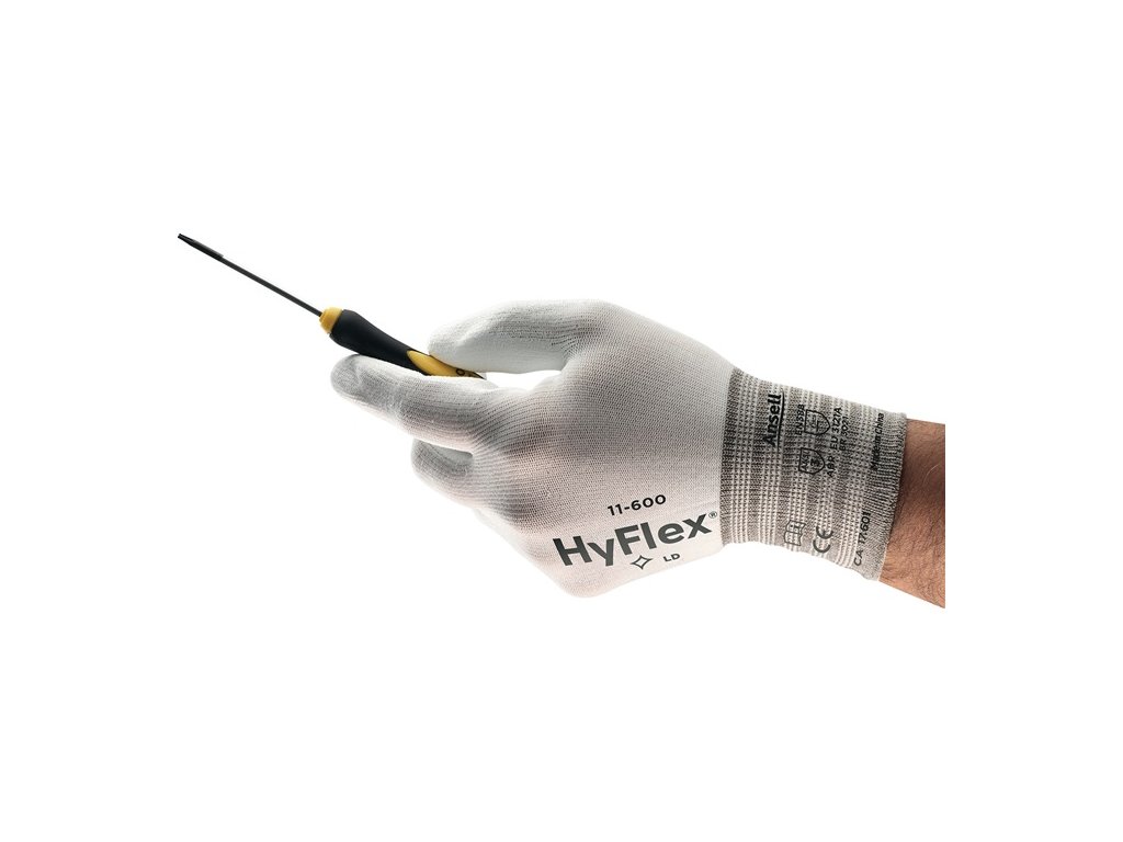 Rukavice HyFlex 11-600 EN 388 kategória PPE II ANSELL (Farba Veľkosť 10 biela, Veľkosť EN 388 kategória OOP II)