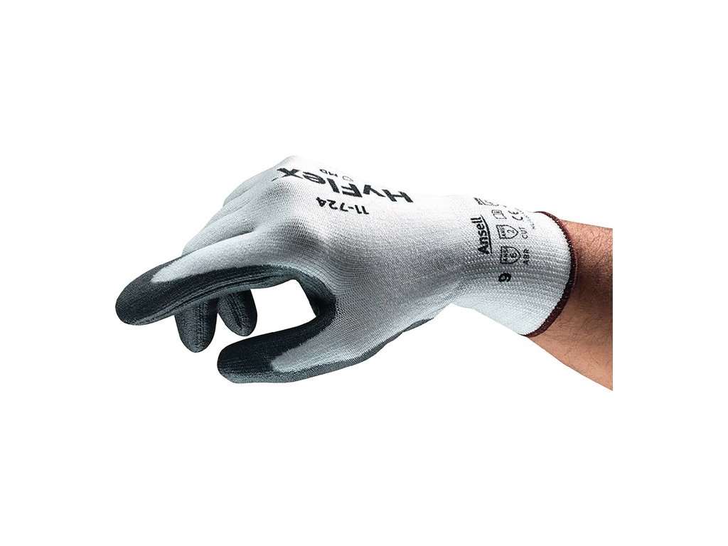 Rukavice na ochranu proti porezaniu HyFlex® 11-724 EN 388 PPE kategória II 12 párov ANSELL (Farba Veľkosť 10 biela/sivá, Veľkosť EN 388 kategória OOP II  12 párov)