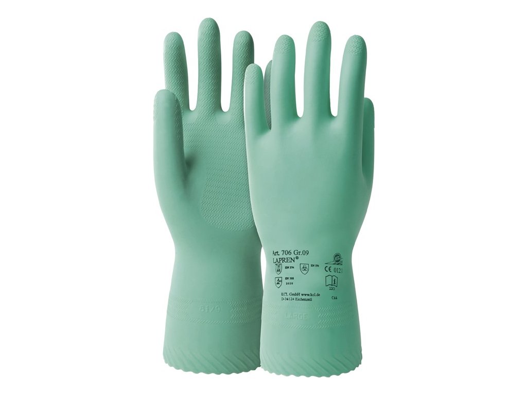 Chemické rukavice Lapren 706 PPE kategórie III HONEYWELL (Farba Veľkosť 10 zelená, Veľkosť EN 388, EN 374 Kategória OOP III)