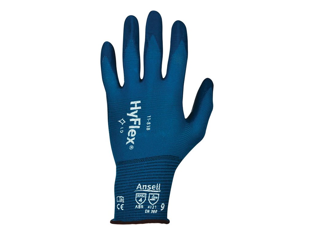 Rukavice HyFlex® 11-818 EN 388 kategória PPE II ANSELL (Farba Veľkosť 10 tmavomodrá, Veľkosť EN 388 kategória OOP II)