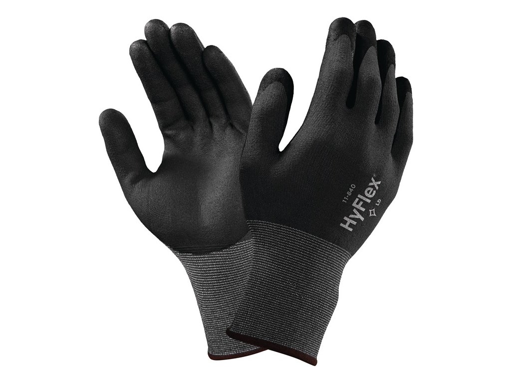 Rukavice HyFlex® 11-840 EN 388 kategória PPE II ANSELL (Farba Veľkosť 11 čierna/sivá, Veľkosť EN 388 kategória OOP II)