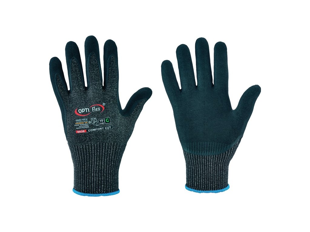 Rukavice proti porezaniu Comfort Cut EN 388 PPE kategória II OPTIFLEX (Farba Veľkosť 11 čierna škvrnitá/čierna, Veľkosť EN 388 kategória OOP II  12 párov)