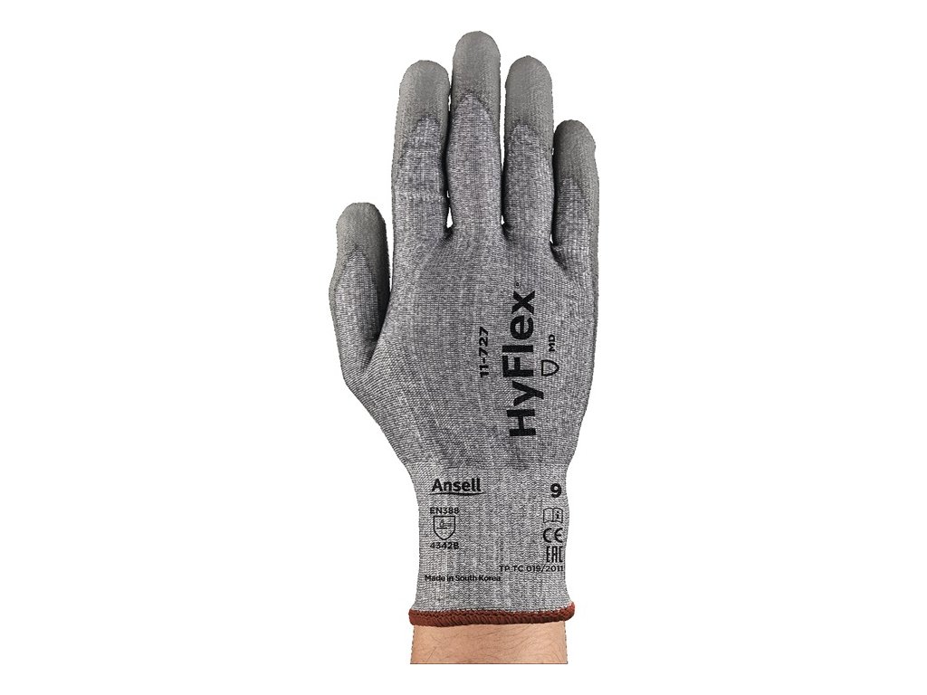 Rukavice na ochranu proti porezaniu HyFlex® 11-727 EN 388 PPE kategória II ANSELL (Farba Veľkosť 11 šedá, Veľkosť EN 388 kategória OOP II)