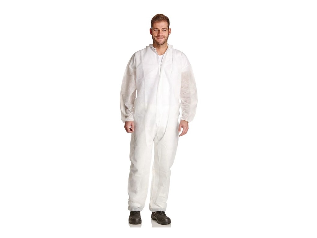 Jednorazový overal biely OOP kategória I DS SafetyWear (Farba Veľkosť XXXL, Veľkosť biela Kategória OOP I)
