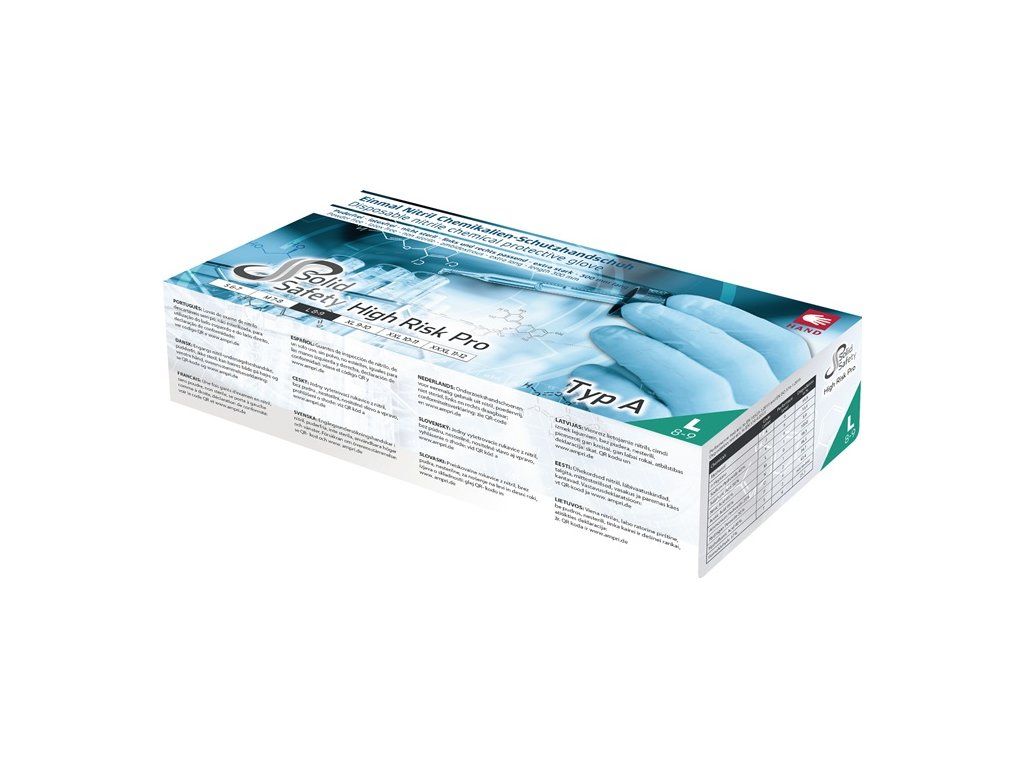 Jednorazové rukavice HighRisk Pro Nitril EN 21420, EN 374, EN 388 AMPRI (Farba Veľkosť XL modrá PPE kategórie III, Veľkosť Nitril EN 21420, EN 374, EN 388)