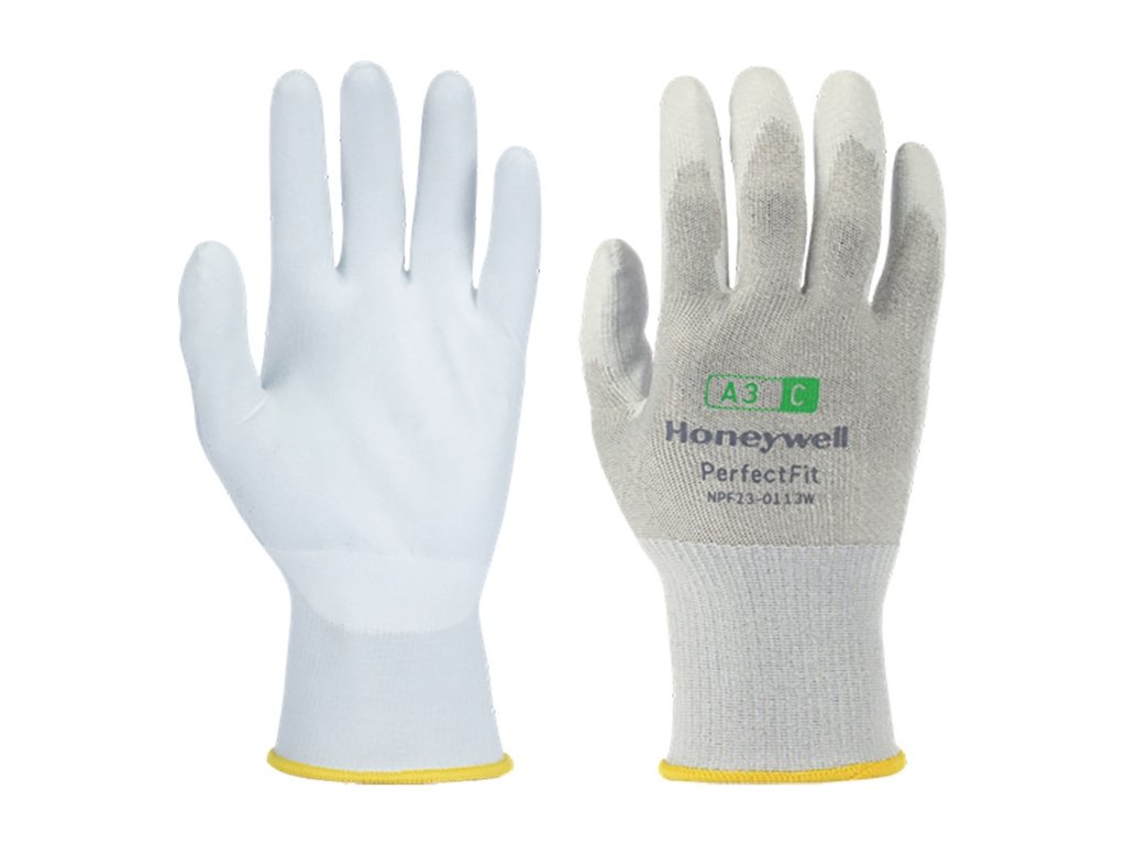 Rukavice na ochranu proti porezaniu New Perfect Fit 13G PU A3/C EN 388 PPE kategória II HONEYWELL (Farba Veľkosť 10 biela, Veľkosť EN 388 kategória OOP II)