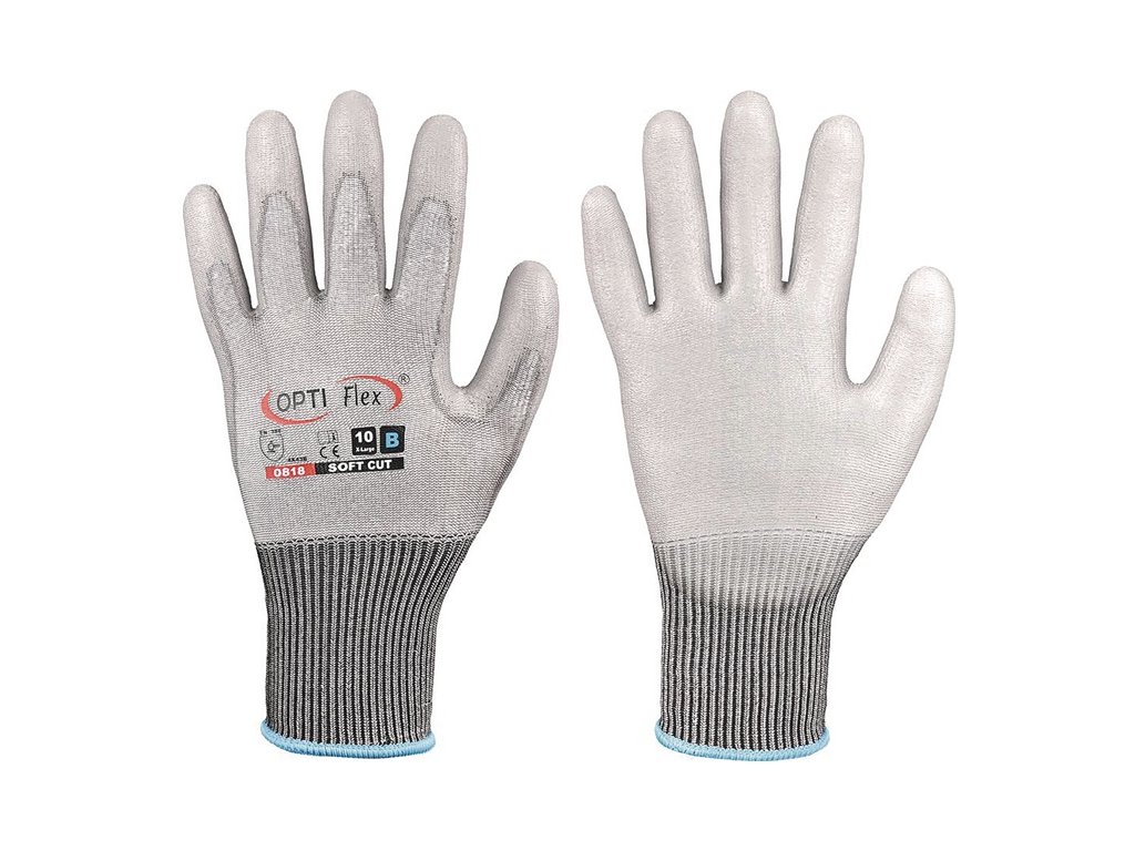 Rukavice SOFT CUT EN 420, EN 388 PPE kategória II OPTIFLEX (Farba Veľkosť 10 sivá, Veľkosť EN 420, EN 388 kategória OOP II)