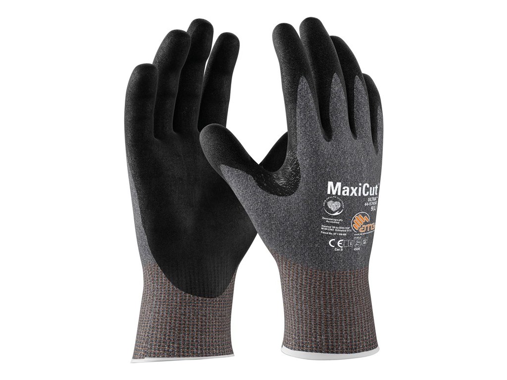 Rukavice na ochranu proti porezaniu MaxiCut® Ultra™ 44-5745E kategória PPE II EN388/EN ISO21420 ATG (Farba Veľkosť 9 sivá/čierna, Veľkosť Osobné ochranné prostriedky kategórie II EN388/EN ISO21420)