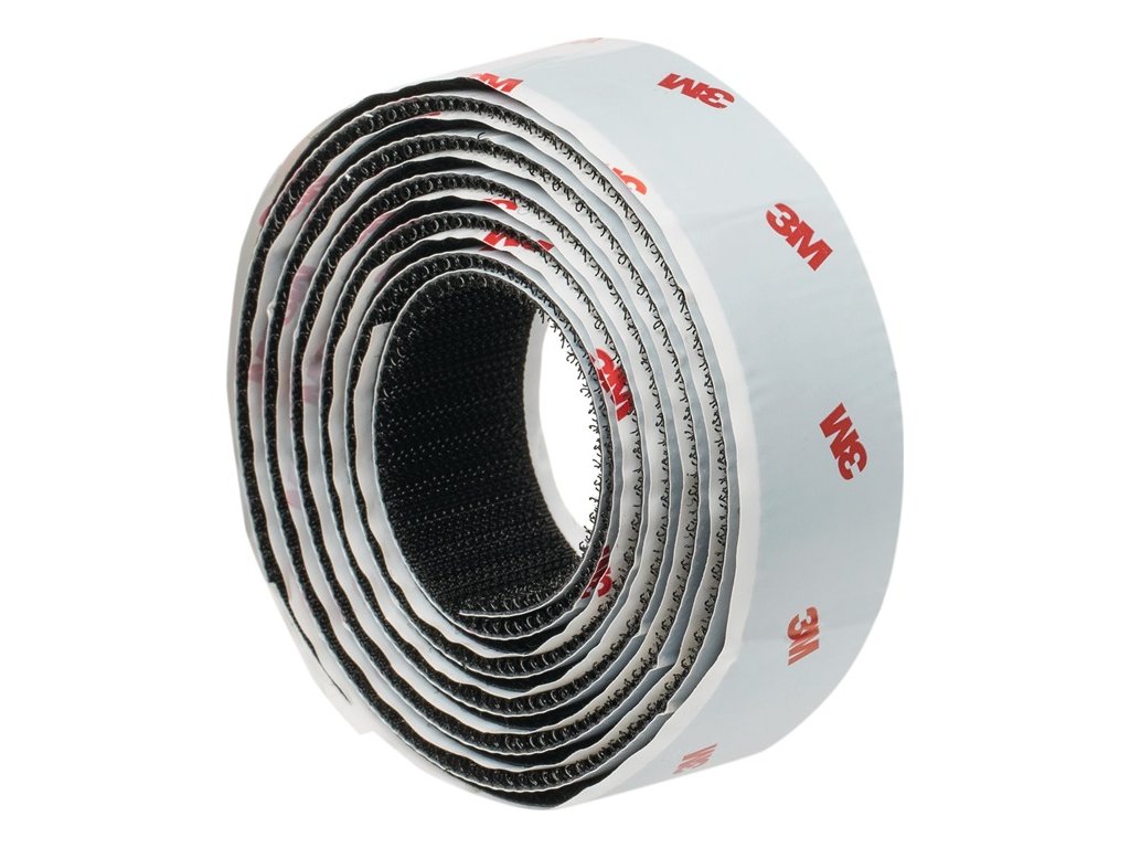 Pásky s háčikom a slučkou (Farba čierna, Veľkosť Dĺžka 1,25 m Šírka 25 mm  blister)