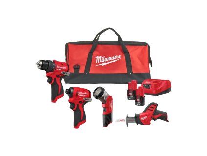 MILWAUKEE M12BLPP4A-202B M12 4-PC combo kit, 2x 2,0 Ah