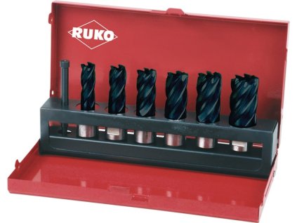 Súprava jadrových vrtákov  7 kusov Ø 12-14-16-18-20-22 mm HSS s TiAlN povlakom (Farba 7 kusov Ø 12-14-16-18-20-22 mm, Veľkosť HSS s TiAlN povlakom)