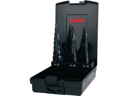 Súprava stupňovitých vrtákov ULTIMATECUT Ø 6-12/6-20/6-27 mm HSS špirálové drážkovanie (Farba Ø 6-12/6-20/6-27 mm, Veľkosť HSS so špirálovým drážkovaním)