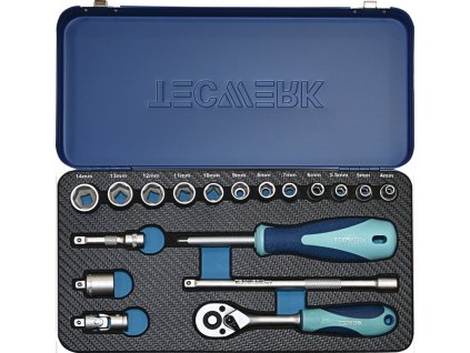 Sada nástrčných kľúčov  18-dielna 1/4″ Šírka cez roviny 4-14 mm (Farba 18 dielov 1/4″, Veľkosť Šírka cez roviny 4-14 mm)