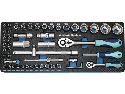 Sada nástrčných kľúčov TECWERK 55-dielna 1/4 + 1/2 ″ (Farba 55 kusov 1/4 + 1/2 ″, Veľkosť Šírka cez ploché drážky 4-32 mm)