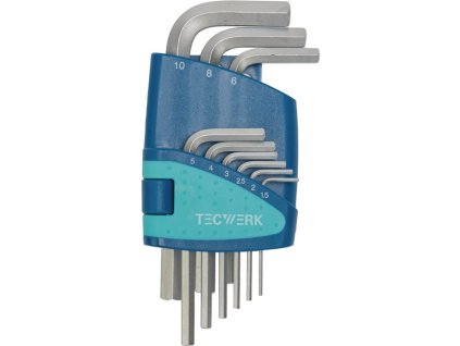 Súprava skrutkovačov so šesťhrannou hlavou TECWERK 9-dielny plastový držiak (Farba 9-dielny plastový držiak, Veľkosť SW 1,5 - 10 mm)